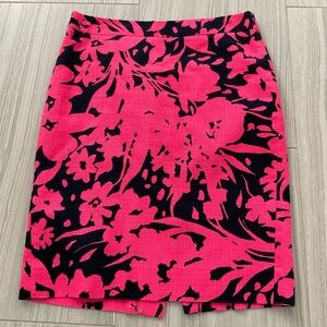 JCrew 00 Pencil Skirt Navy and Pink